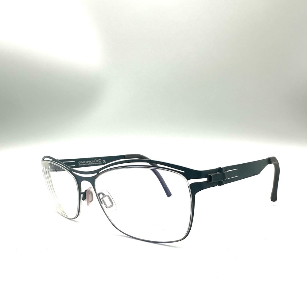 Hunter Green OVVO Optics 3644 Handmade Titanium Eyeglass Frame 53/15/135